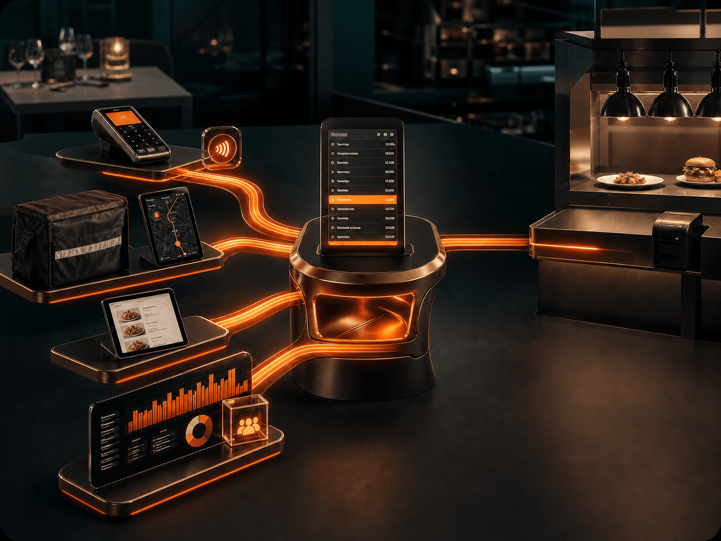 Payment, delivery and analytics channels connected to restaurant operations